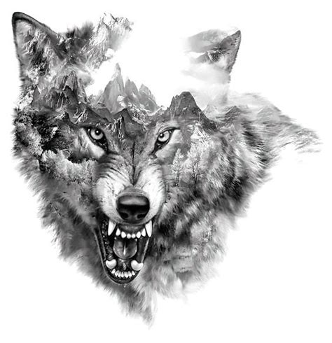 snarling wolf tattoo designs.